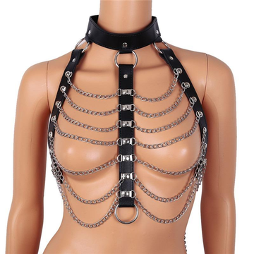 Sexy Body Chest Harness for Women with Many Chains / Body Harness Accessory in Fetish Fashion - EVE's SECRETS
